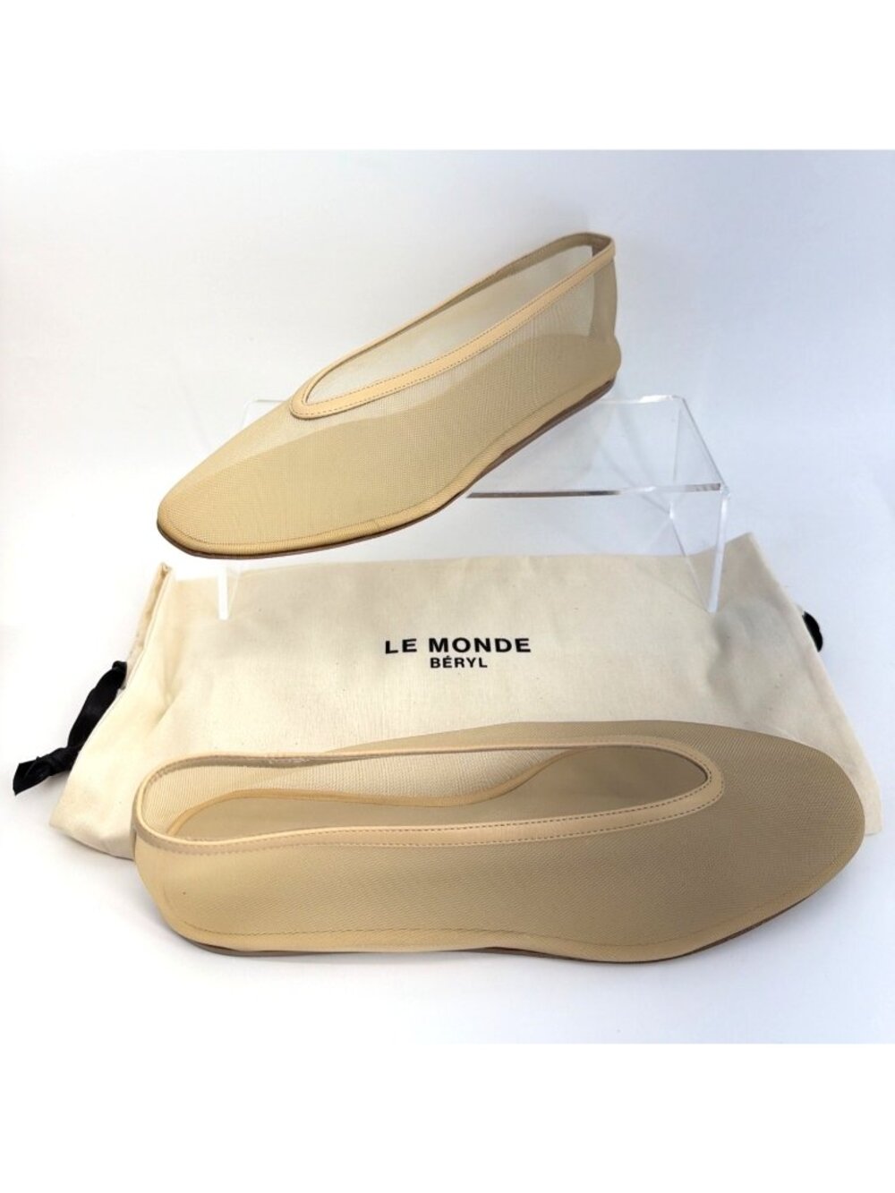 Le Monde Beryl Luna Mesh Flats Sand Ballet Slippers Women Size 37.5